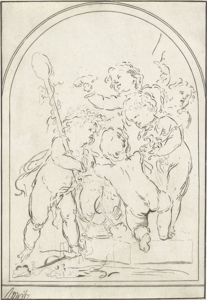 Cinq putti près d