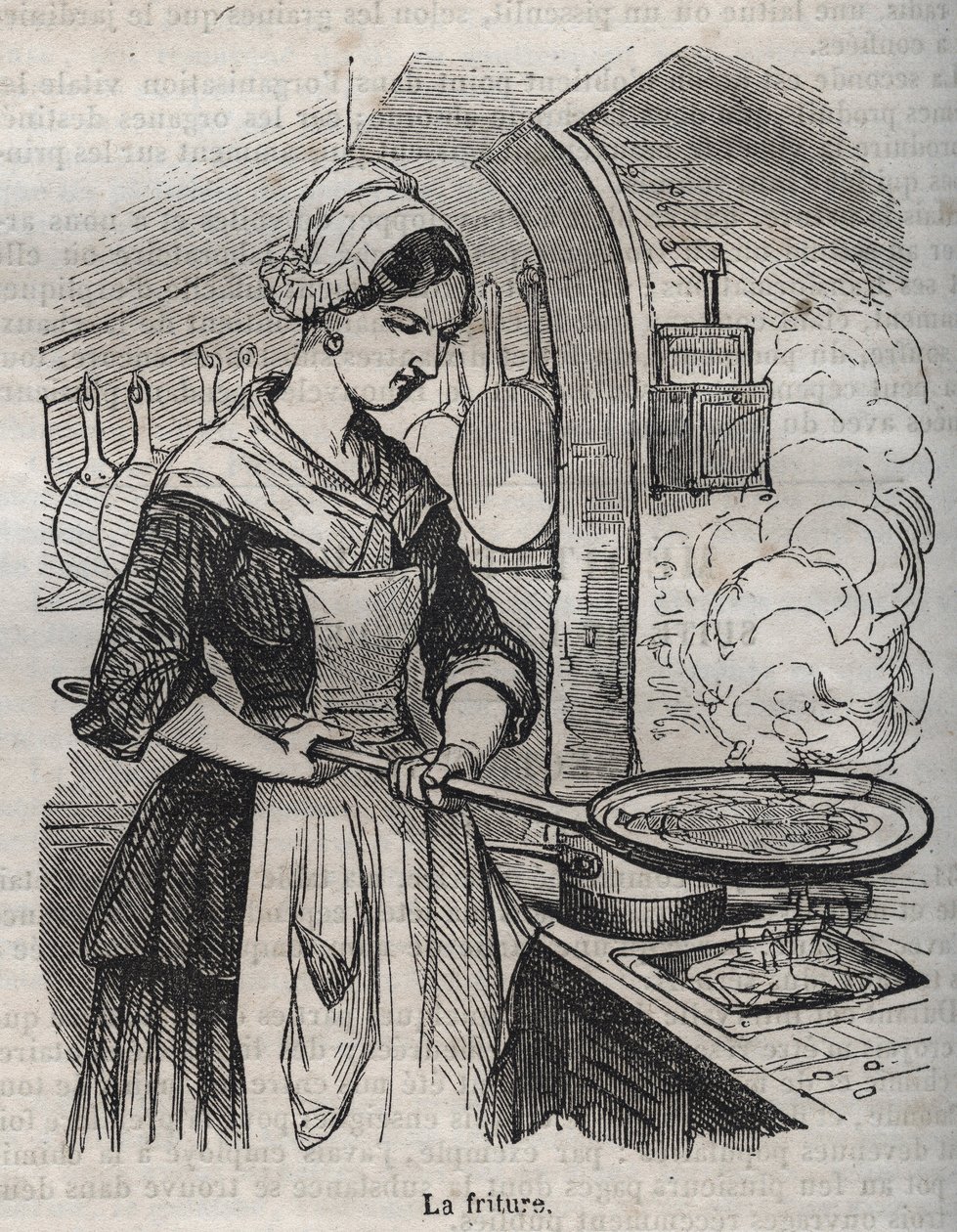 La friture - gravure dans « La Physiologie du goût » par Jean Anthelme Brillat-Savarin - Bertall