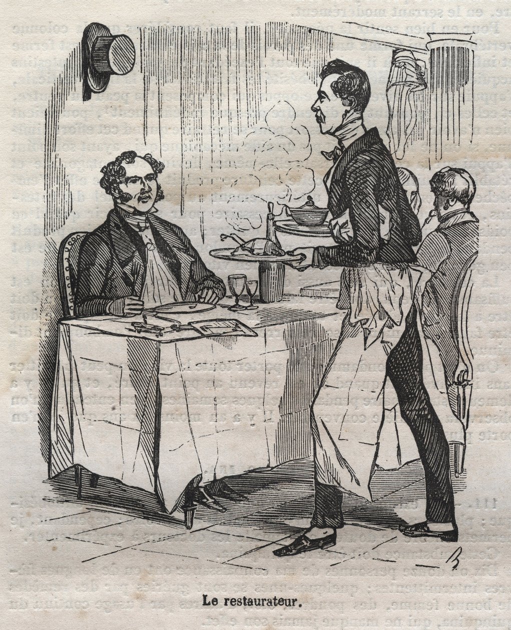 Le restaurateur - gravure dans « La Physiologie du goût » par Jean Anthelme Brillat-Savarin - Bertall
