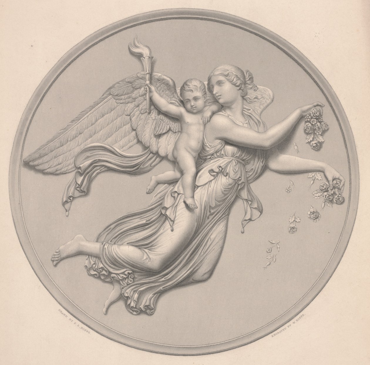 Matin, dessiné par F. R. Roffe (fl.1850-63), gravé par William Callio Roffe (1817-89), milieu du 19ème siècle (reproduction de gravure) - Bertel (after) Thorvaldsen