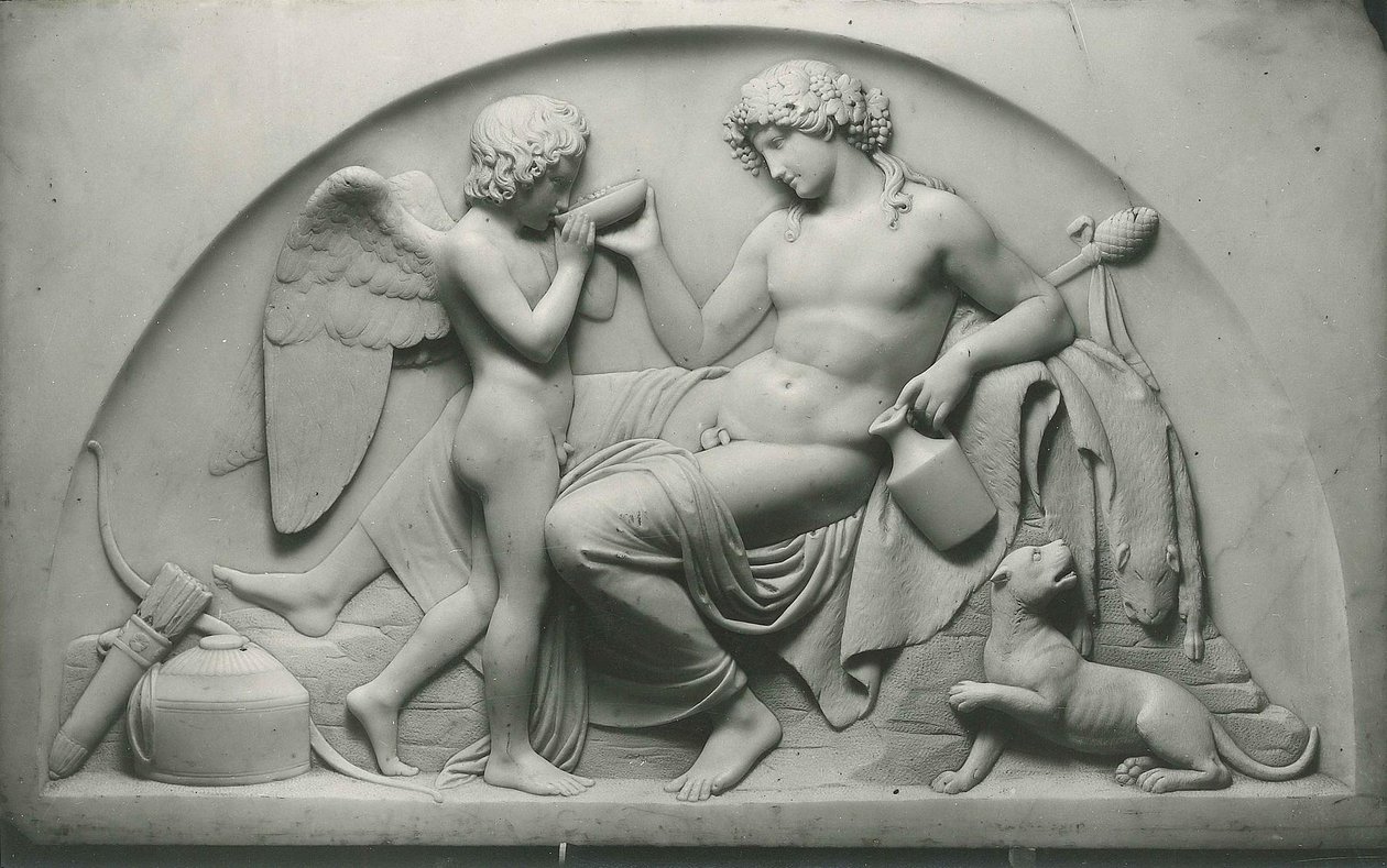 Cupidon buvant dans la coupe de Bacchus - Bertel Thorvaldsen