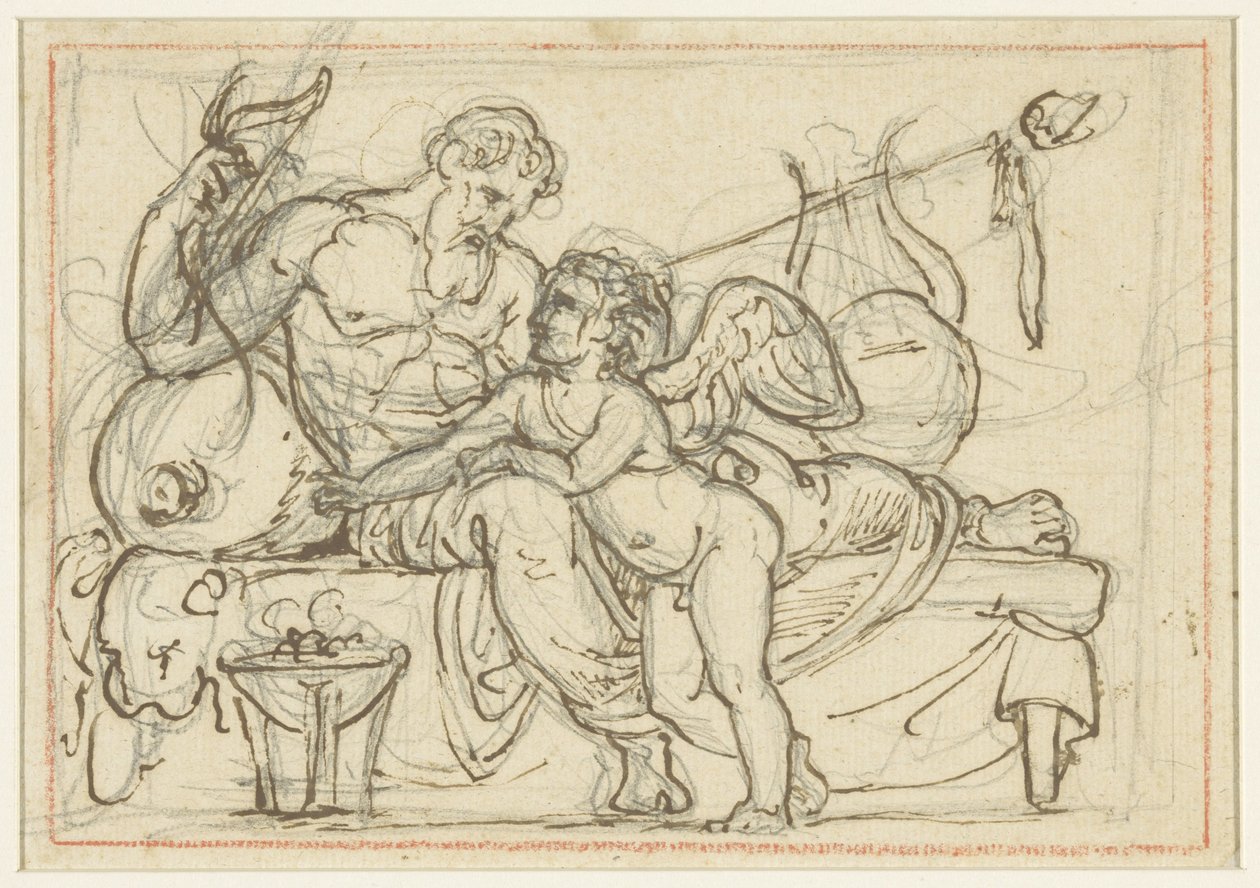 Conception pour un relief avec Amour et une figure couchée d