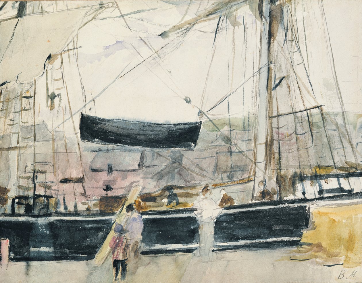 Bateau sur le quai, 1875 - Berthe Morisot