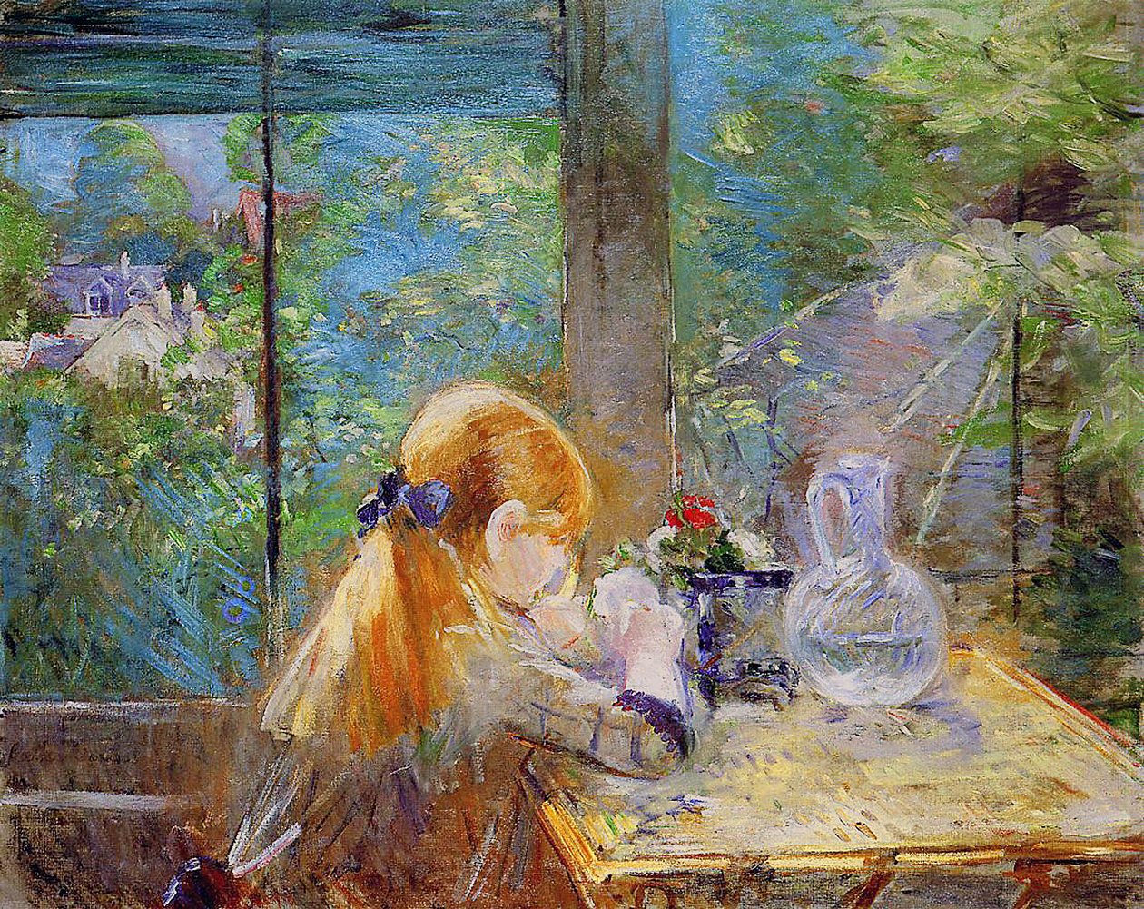 Fille rousse assise sur une véranda, 1884 - Berthe Morisot