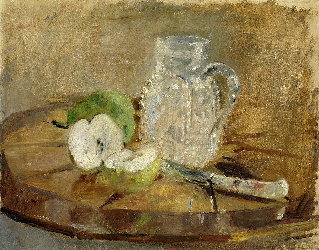Nature morte avec une pomme coupée et un pichet, 1876 - Berthe Morisot