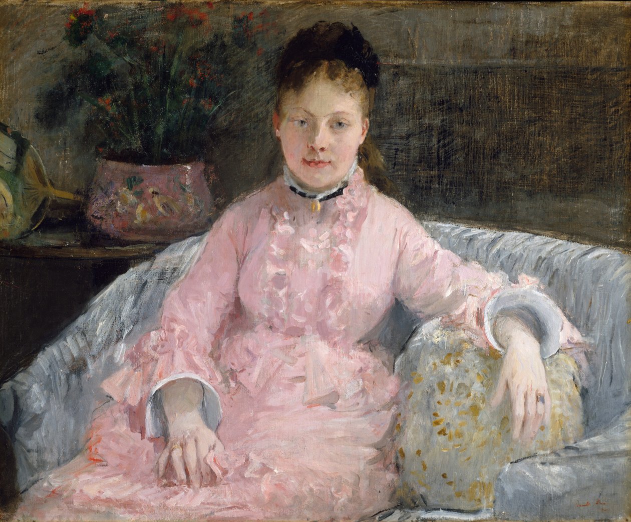 La robe rose, vers 1870 - Berthe Morisot