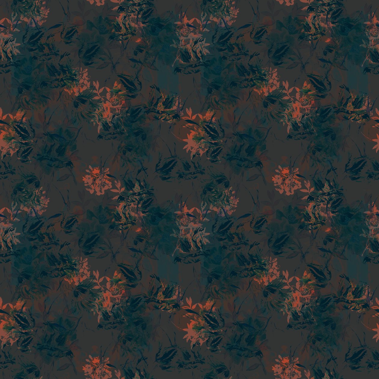 Burnt Umber Floral, 2015 (motif répétitif illustratif) - Beth Travers