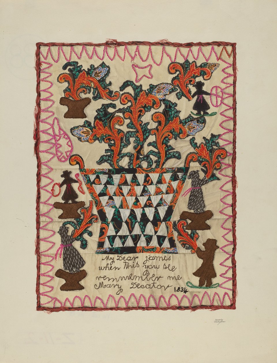 Panneau en lin appliqué - Beverly Chichester