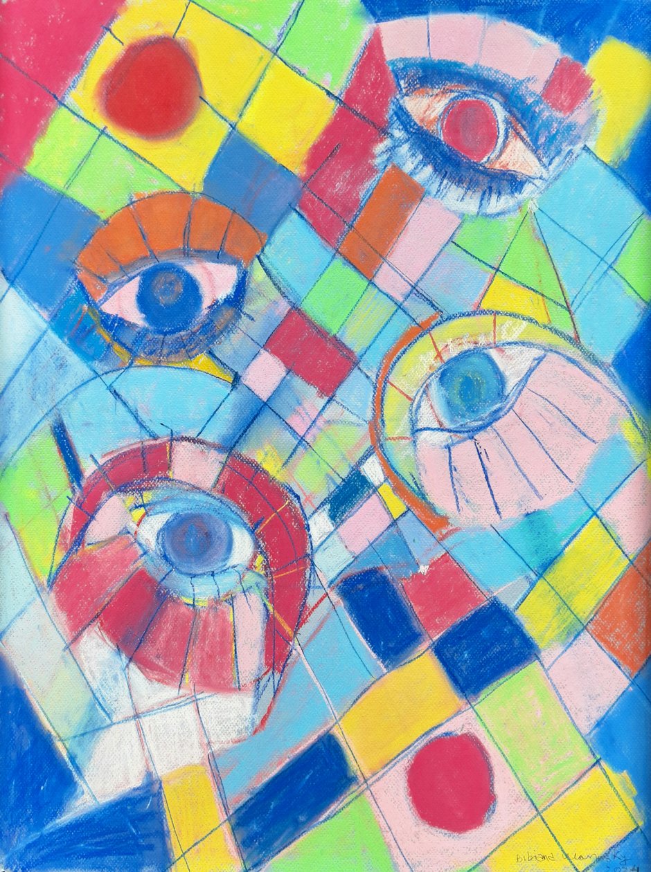 Gazes 1, 2024 (pastel sur carton) - Bibiana Ulanosky