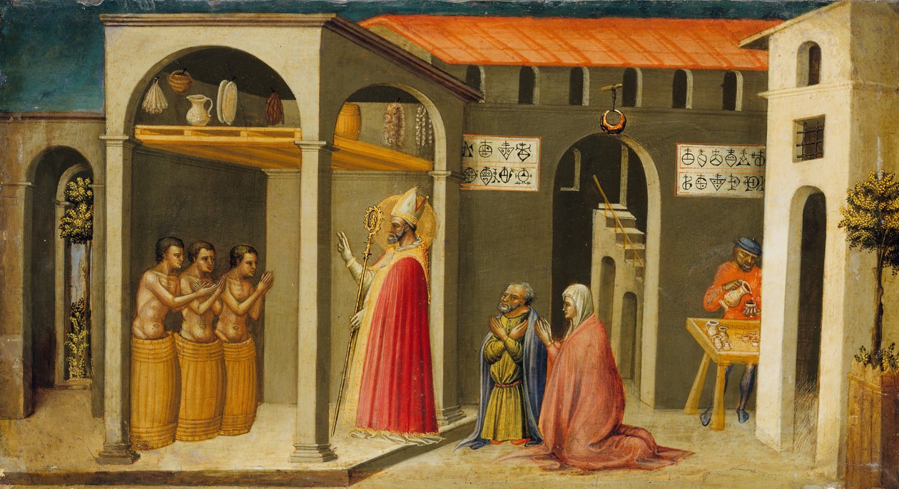 Saint Nicolas ressuscitant trois jeunes - Bicci di Lorenzo