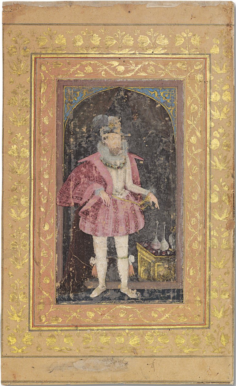 Un rare portrait moghol de Jacques I - Bichitr Bichitr