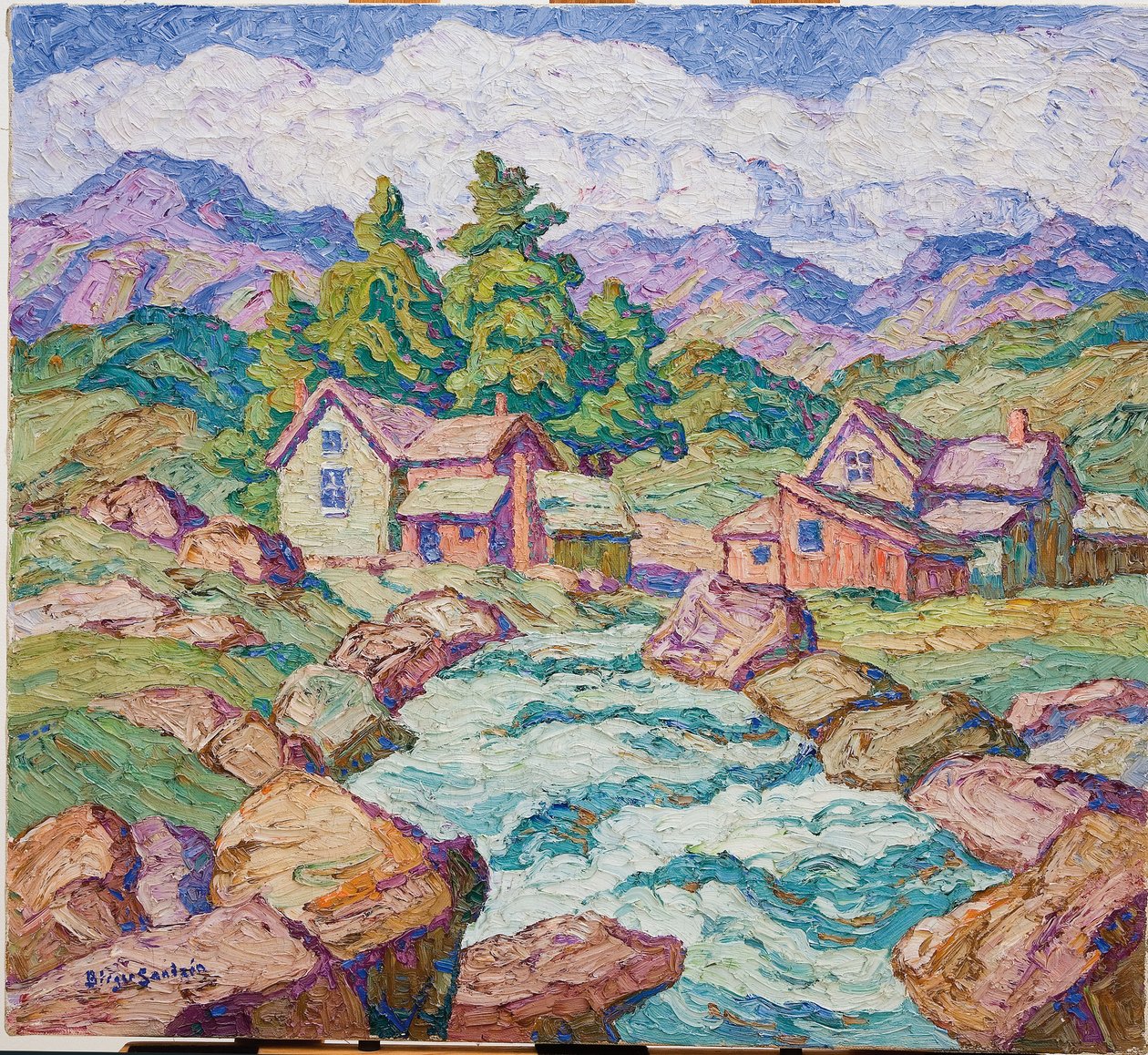 Mountain Village, Georgetown, Colorado (huile sur toile) - Birger Sandzen