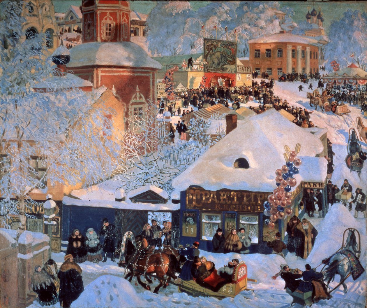 Hiver, Mardi Gras - Boris Mikhailovich Kustodiev