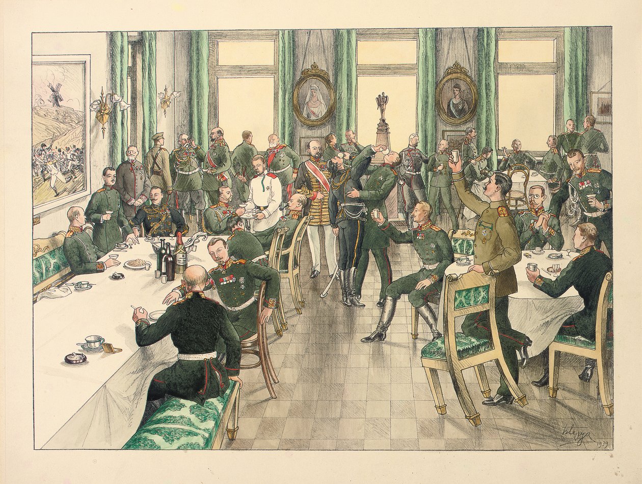 Le Petit-déjeuner traditionnel tenu pour commémorer la bataille de Telish à laquelle le régiment des gardes Egerski a participé le 12 octobre 1877 - Boris V. de Heroys