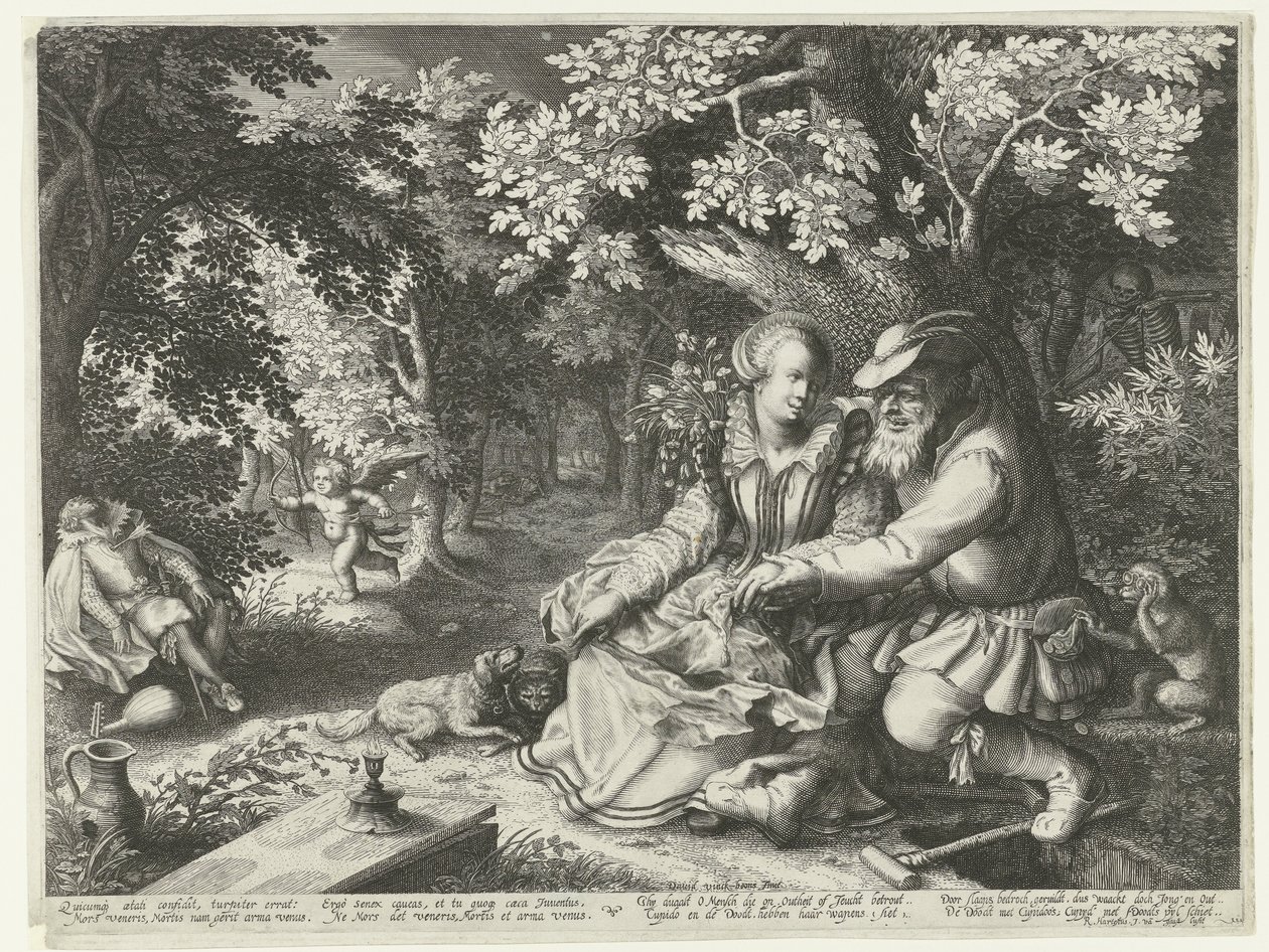 La mort et Cupidon tirent des flèches l