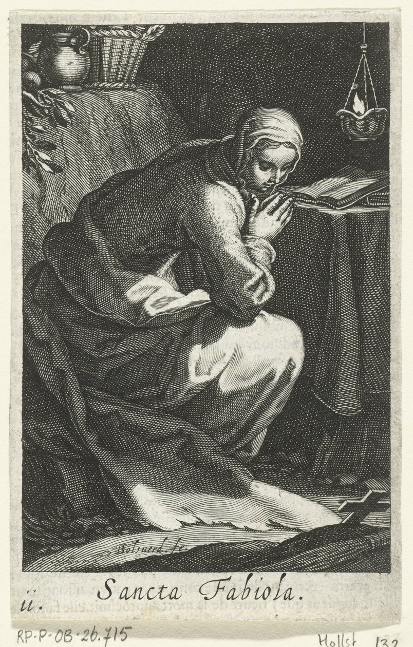 Sainte Fabiola de Rome comme ermite - Boëtius Adamsz. Bolswert