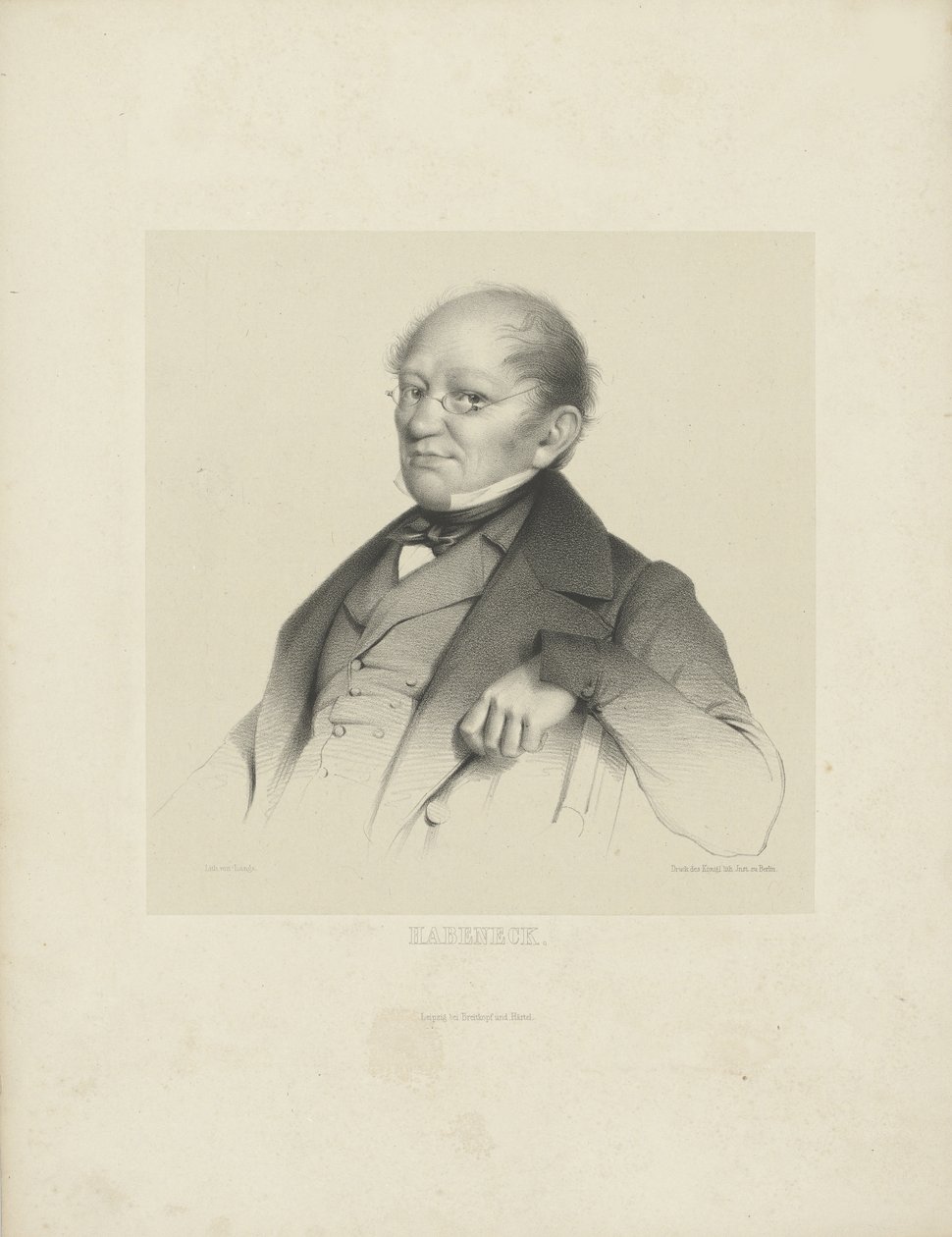Portrait du compositeur François Antoine Habeneck 1781-1849, vers 1840 - Breitkopf and Härtel