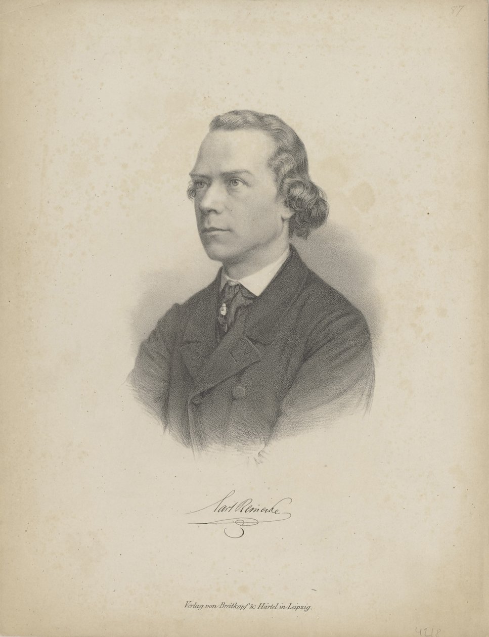 Portrait du pianiste et compositeur Carl Heinrich Carsten Reinecke 1824-1910, c. 1850 - Breitkopf and Härtel