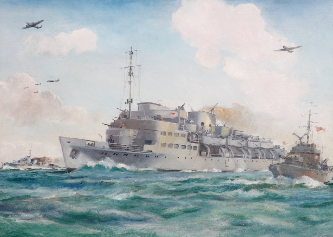 HMS Prins Albert en route vers Dieppe transportant le No 4 Commando, 19 août 1942 - Brian Joseph Mullen
