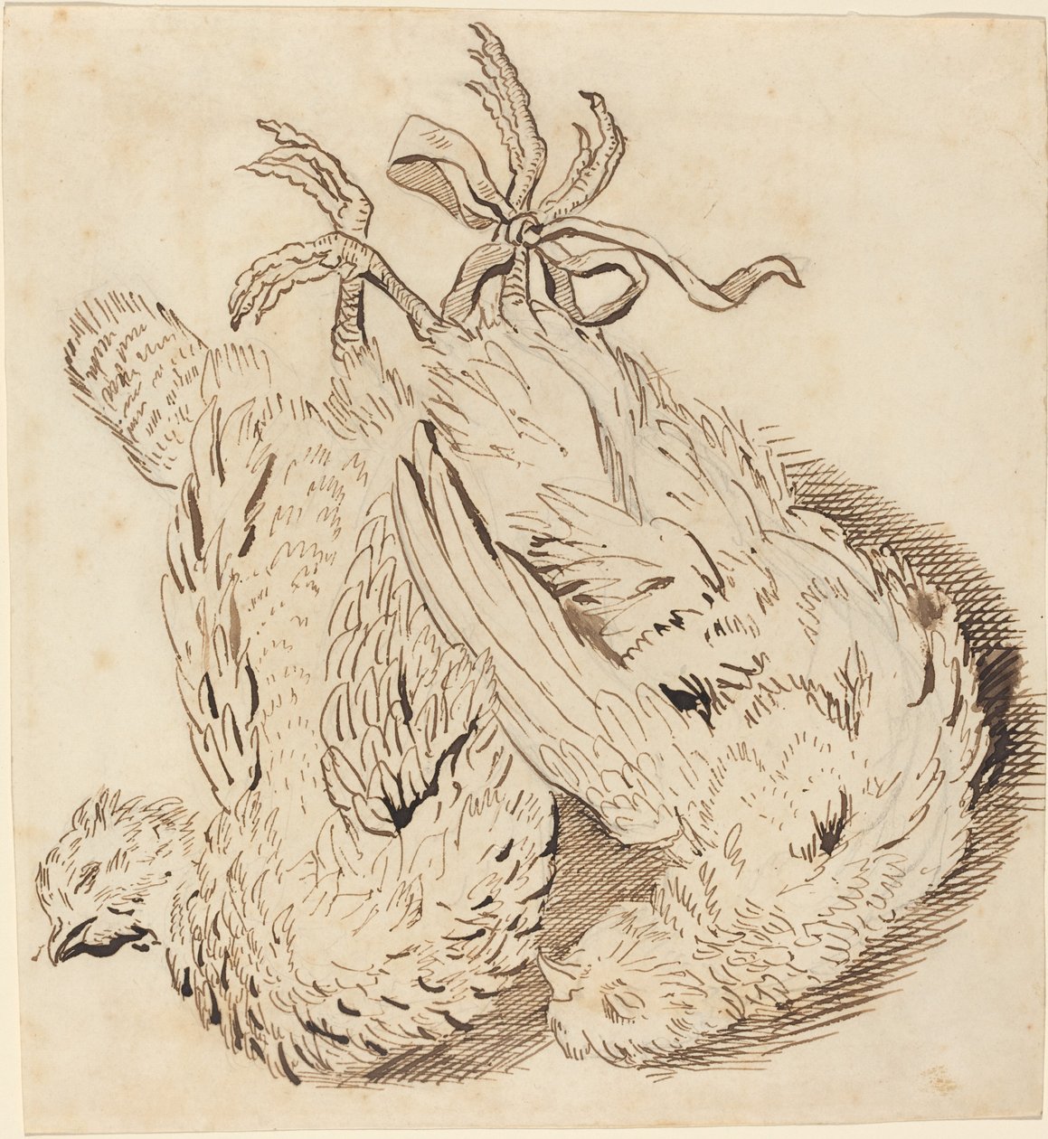Deux poulets morts - British 18th Century