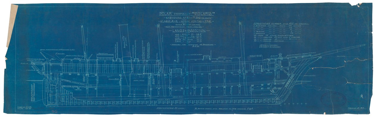 Plan de section longitudinale de 