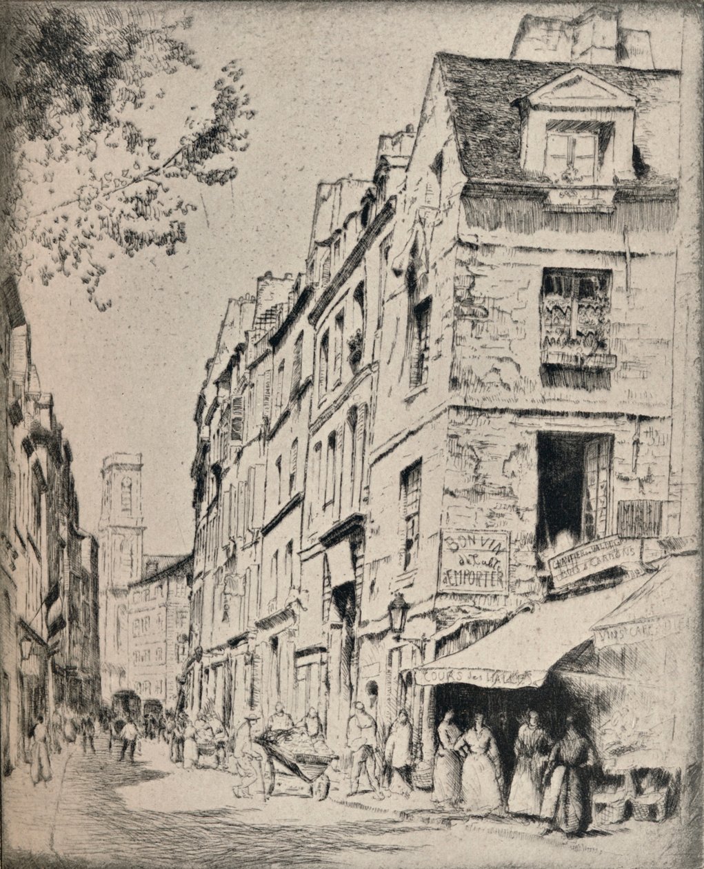 Cour des Halles, Rue St Jacques, 1915 - Bror Julius Olsson Nordfeldt