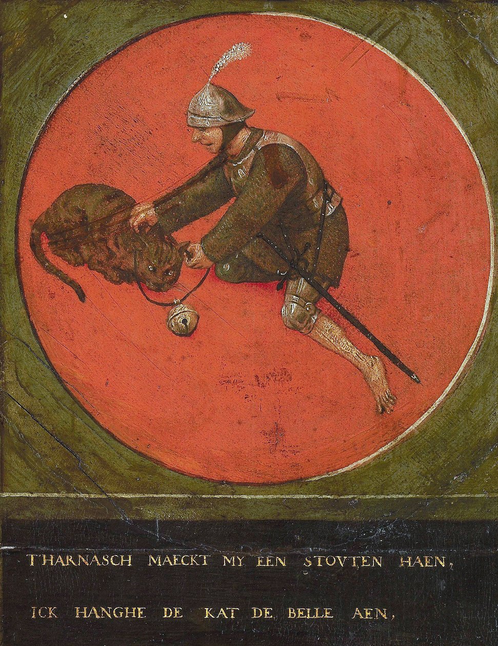 Donne-moi une armure et je deviens assez audacieux pour sonner le chat, 1558 - Bruegel