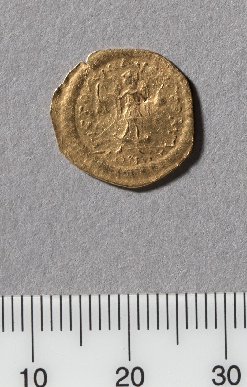 Demi-tremissis de Justinien I, Constantinople, 527-565 (or) - Byzantine School