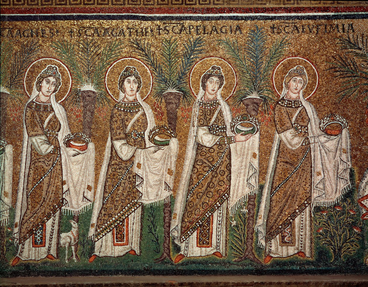 Procession des vierges (détail de mosaïques, VIe siècle) - Byzantine School