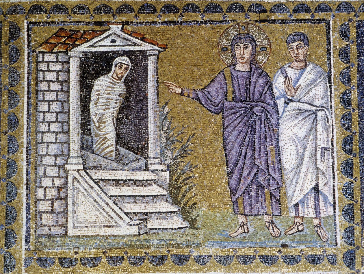 Résurrection de Lazare, mosaïque murale à l