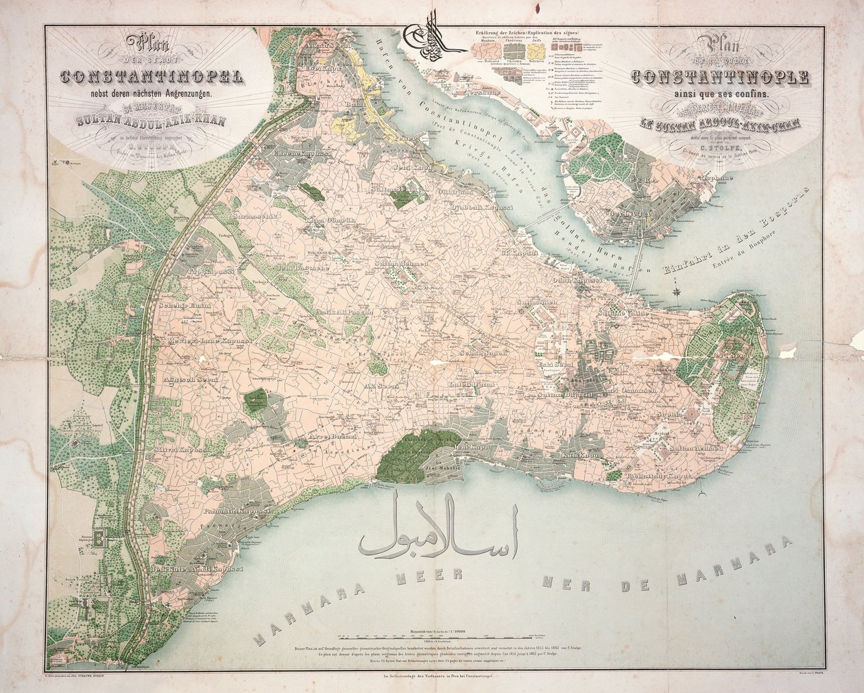 Carte de Constantinople et des environs, 1855-63 - C. Stolpe