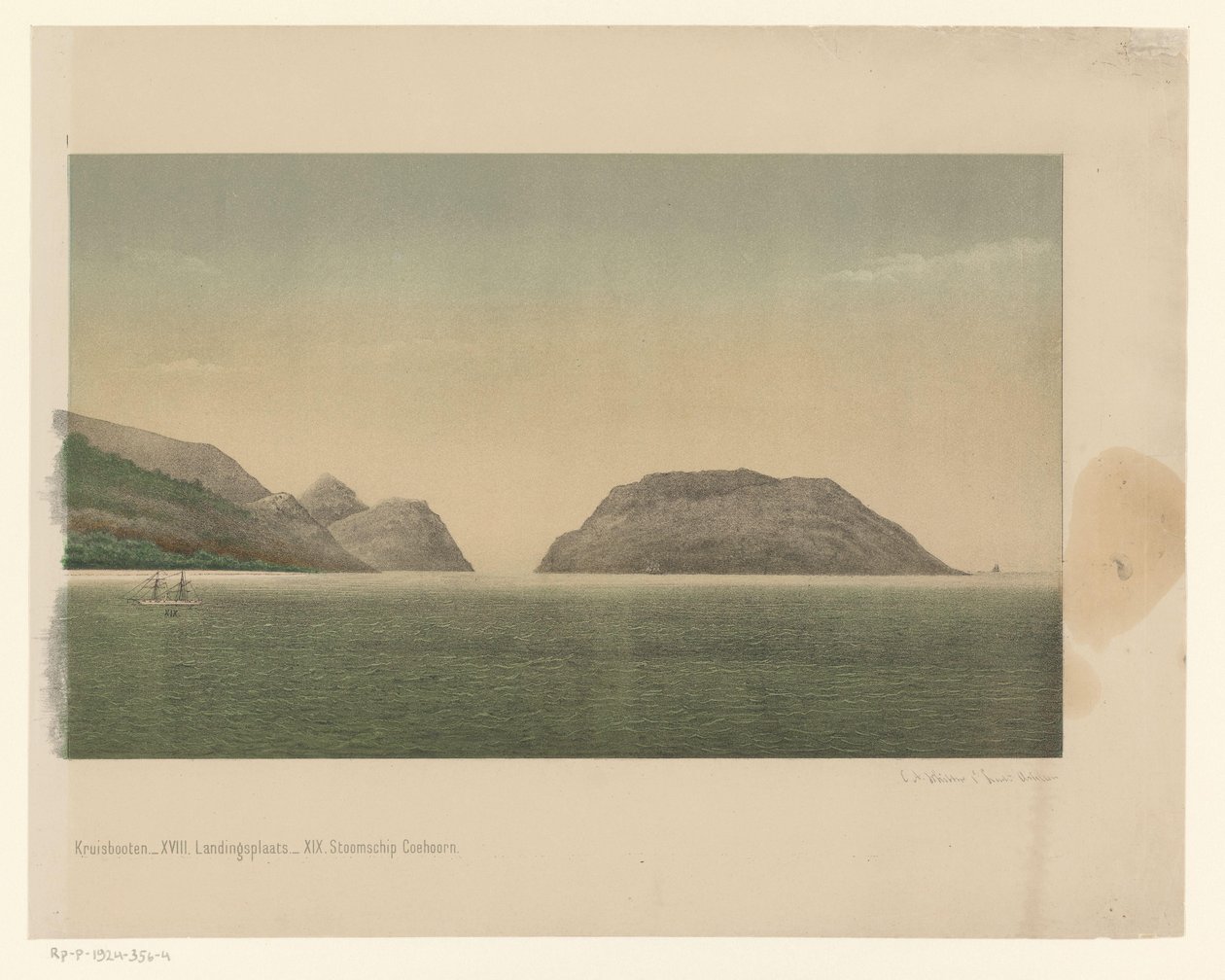 Vue sur la côte de Grand-Atjeh, avec la flotte de la première expédition d