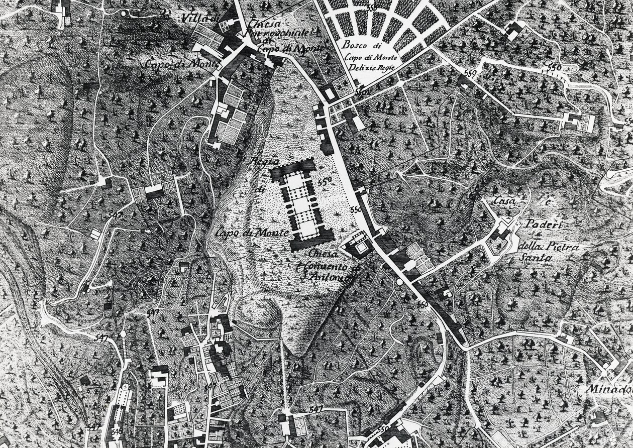 Plan de la ville de Naples avec Capodimonte (détail) - J.B. and Brown J. Rowbotham