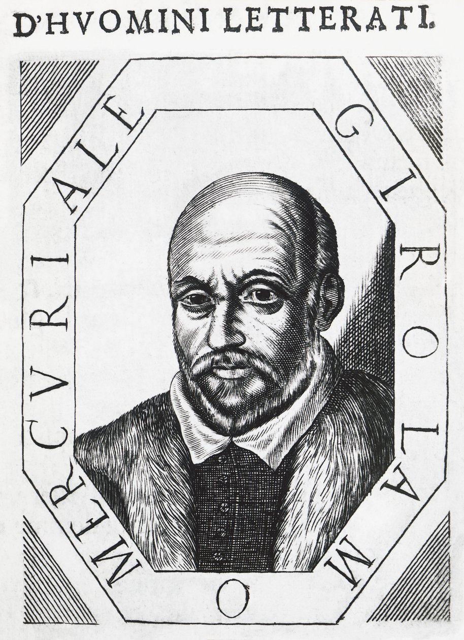 Portrait de Girolamo Mercuriale (1530-1606), médecin et philosophe italien, dessin à l