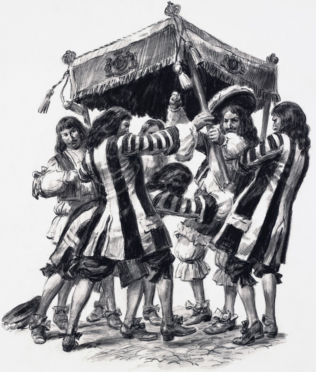 Couronnement de Charles II (gouache sur papier) - C.L. Doughty