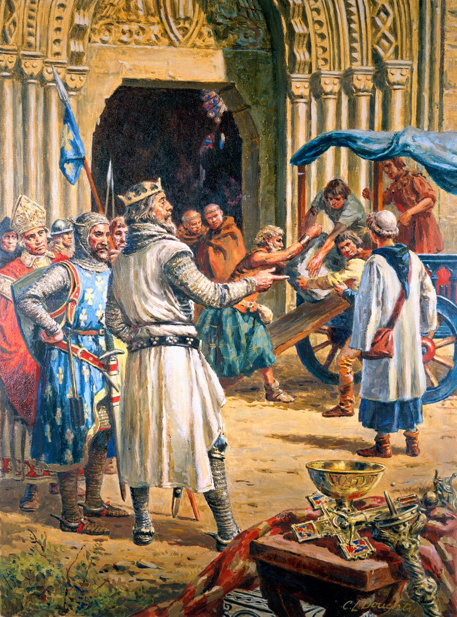 Édouard Ier (1239-1307) Le marteau des Écossais (gouache sur papier) - C.L. Doughty