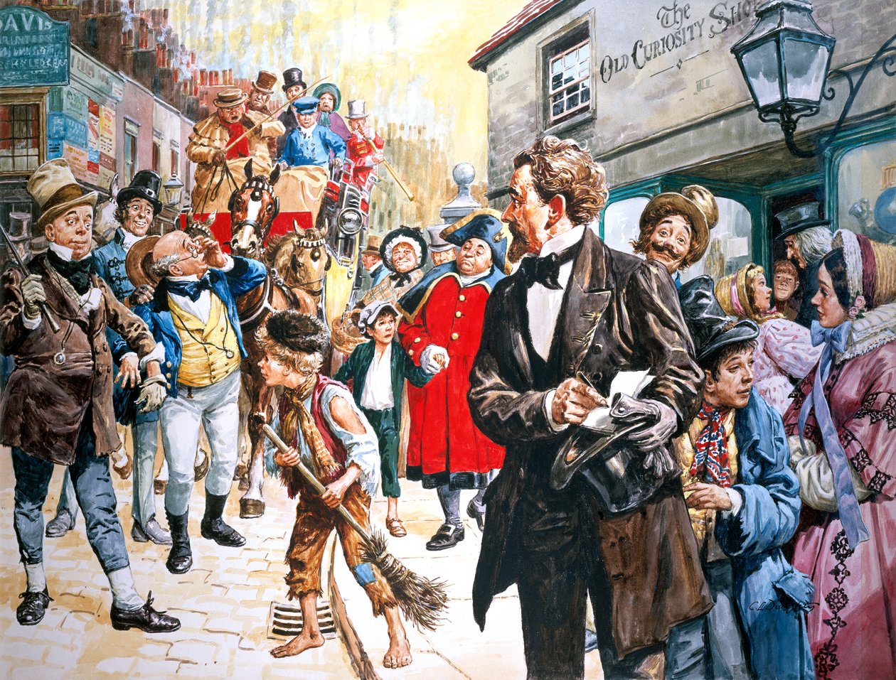 Old Curiosity Shop" de Charles Dickens écrit en 1840-1 (gouache sur papier) - C.L. Doughty