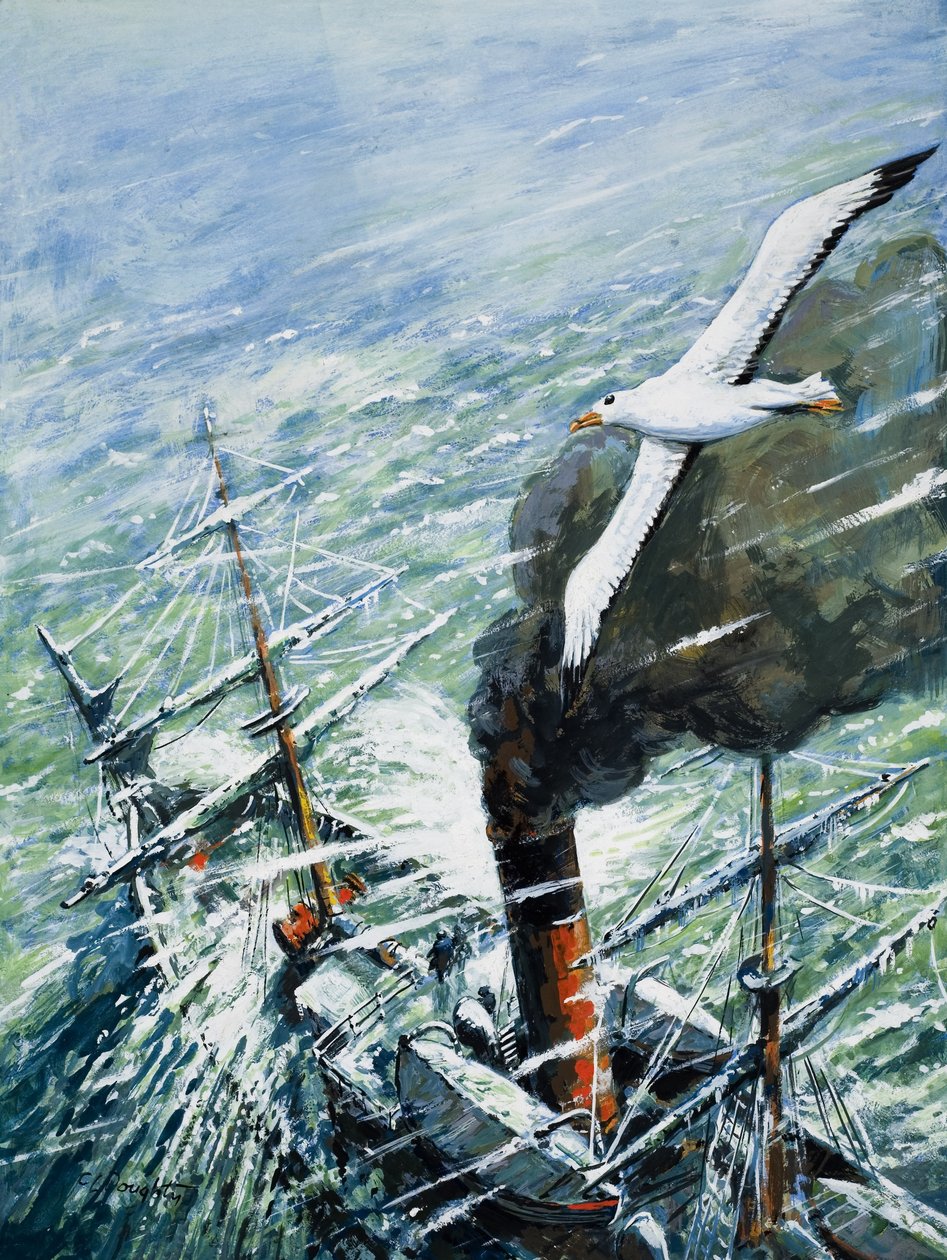Expédition antarctique de Sir Ernest Shackleton sur The Quest 1921-22 (gouache sur papier) - C.L. Doughty