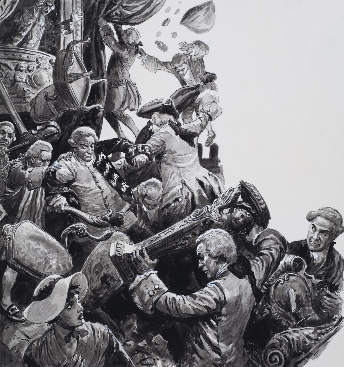 The Hoax at New Theatre, Haymarket (gouache sur papier) - C.L. Doughty