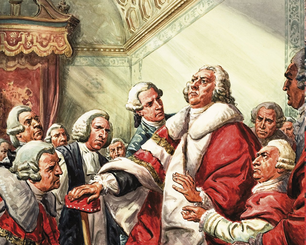 William Pitt prononce son dernier discours au Parlement en 1778 - C.L. Doughty
