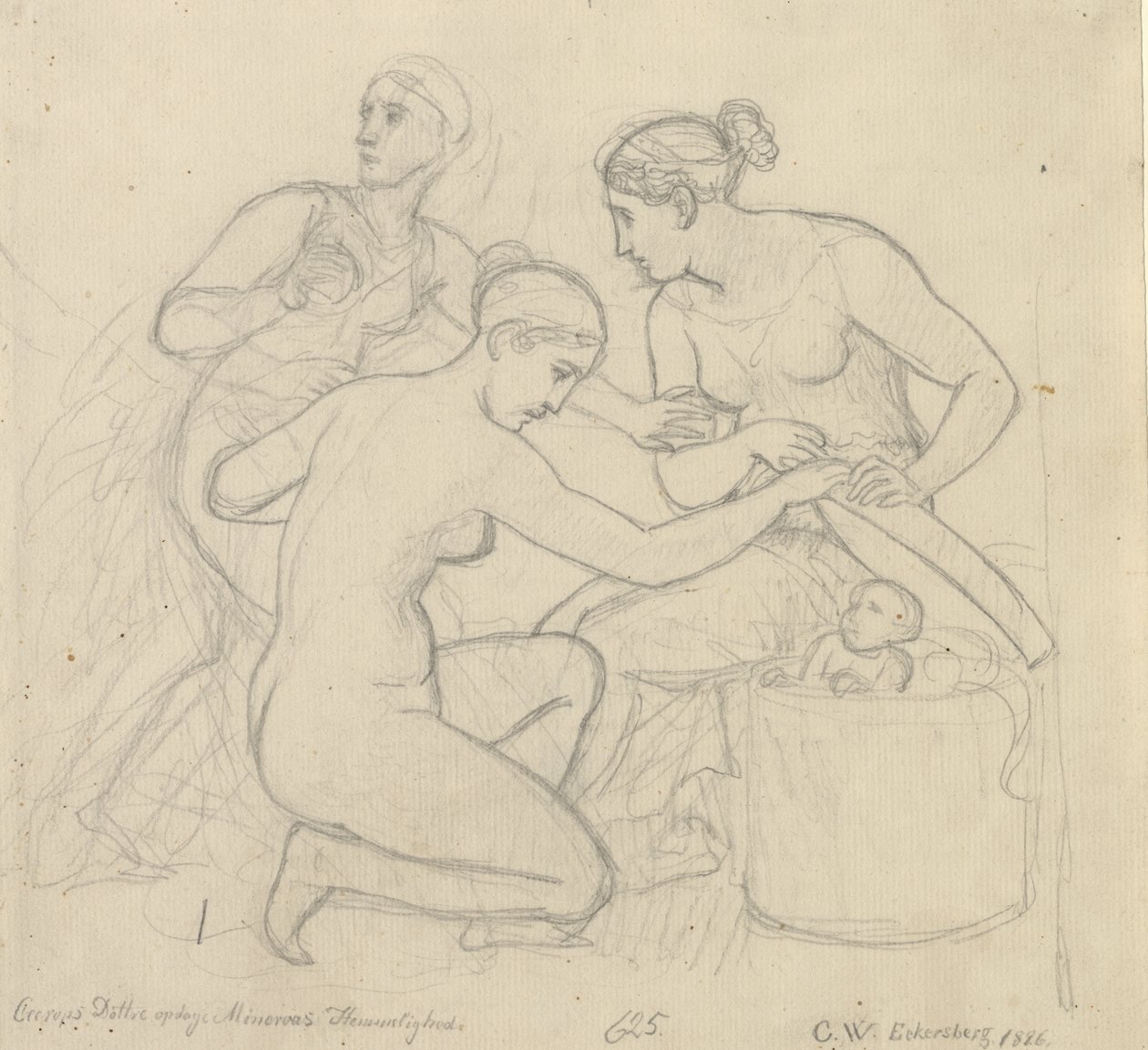 Les filles de Cécrops révèlent les secrets de Minerve - Christoffer Wilhelm Eckersberg