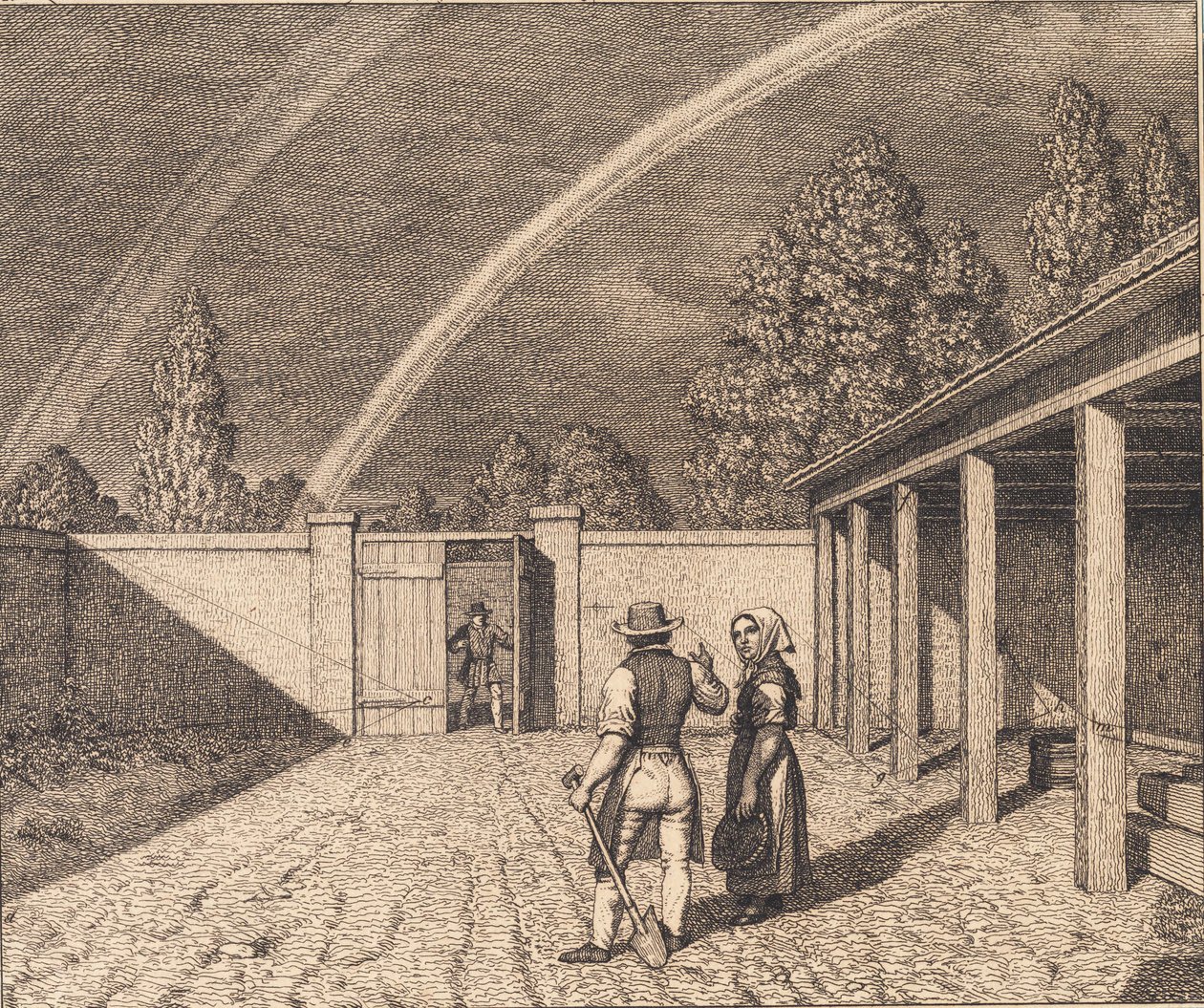 Un double arc-en-ciel. Illustration pour « Linearperspectiven », Planche V - Christoffer Wilhelm Eckersberg
