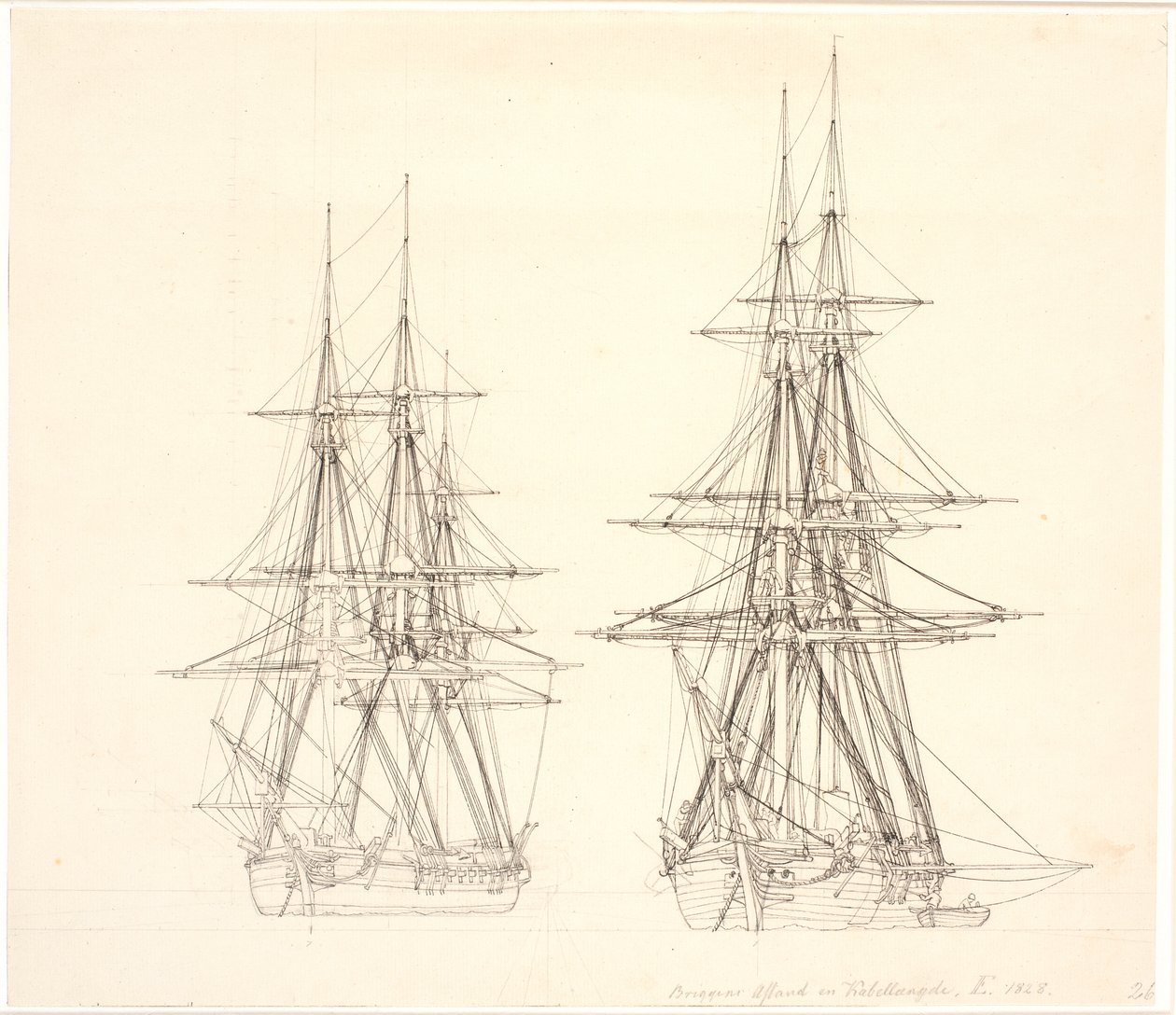 Une corvette et une brigantine à l