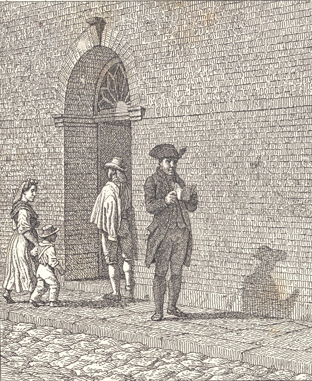 Devant une porte d