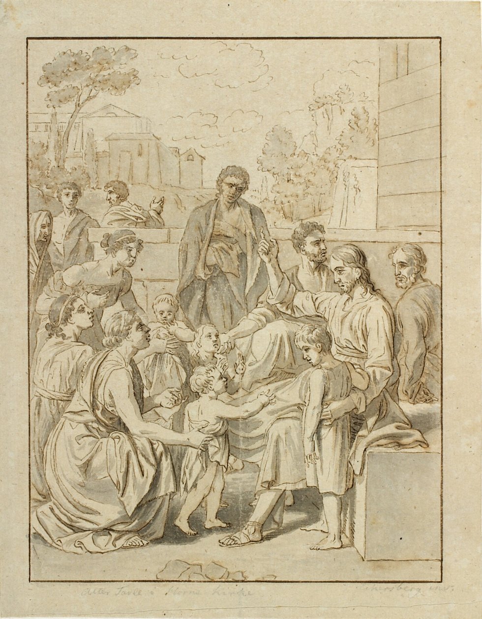 Le Christ laisse venir à lui les petits enfants - Christoffer Wilhelm Eckersberg