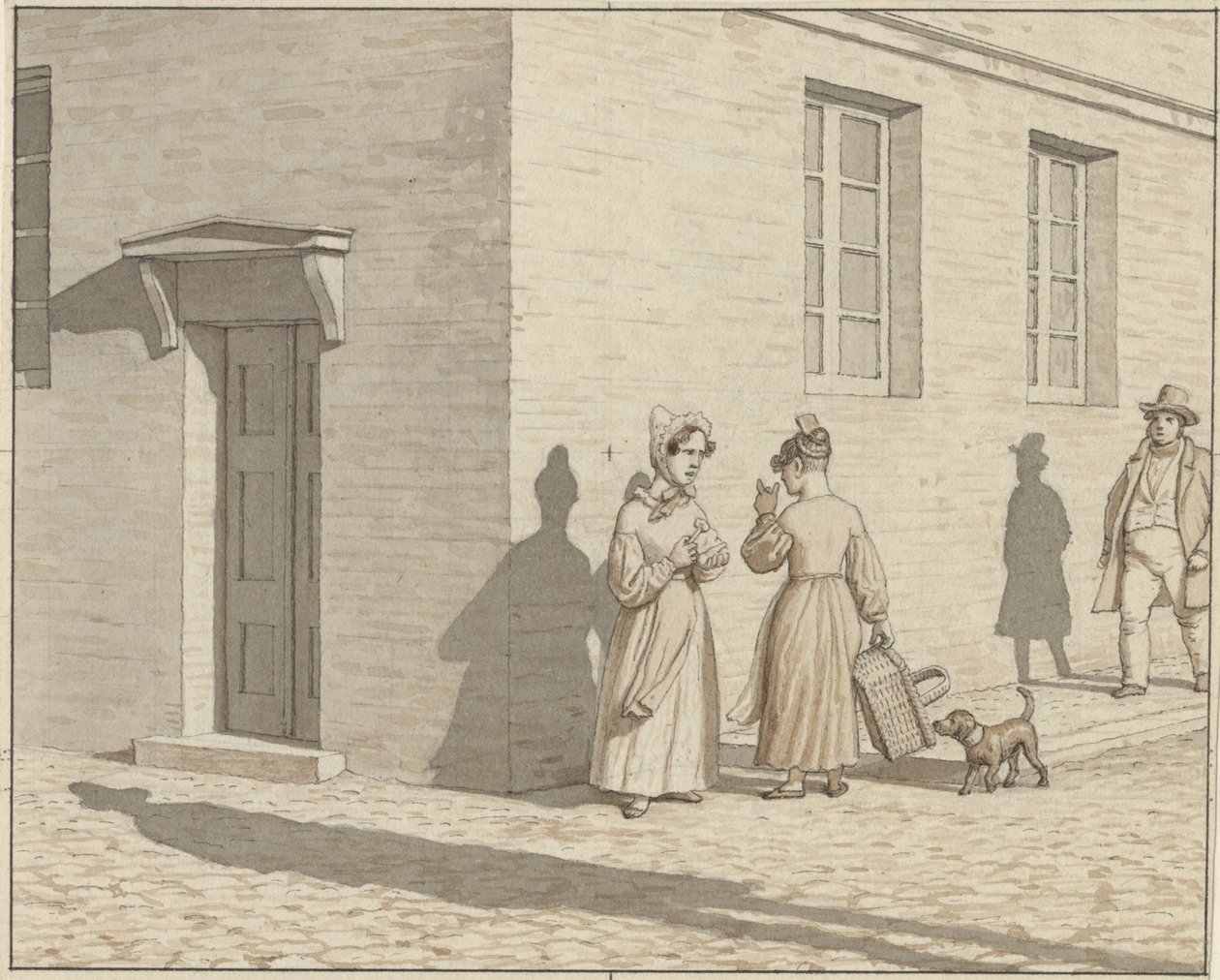 Perspective linéaire appliquée à la peinture - Planche VII, 1 - Une rencontre au coin de la rue - Christoffer Wilhelm Eckersberg