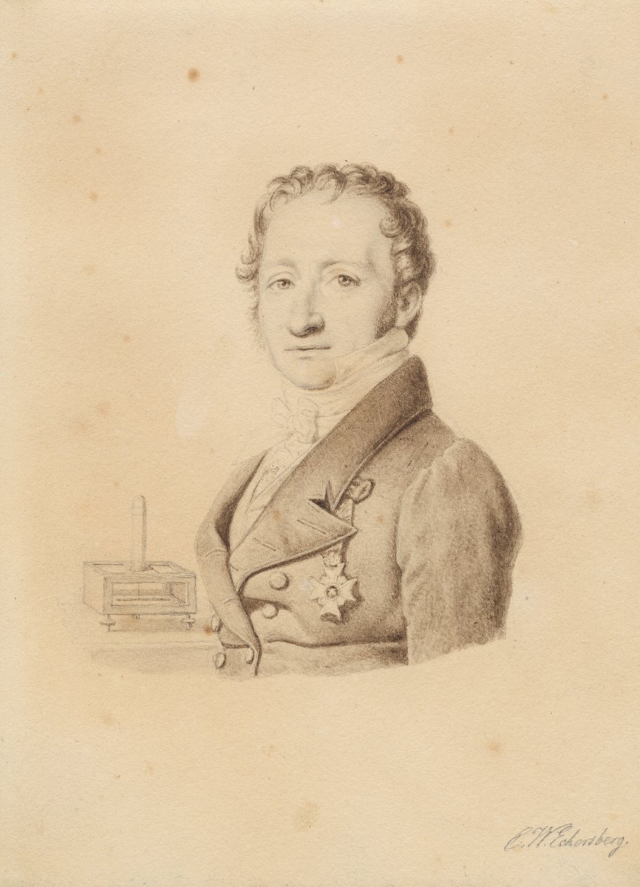 Portrait du physicien norvégien Christoffer Hansteen. Buste de face à gauche - Christoffer Wilhelm Eckersberg