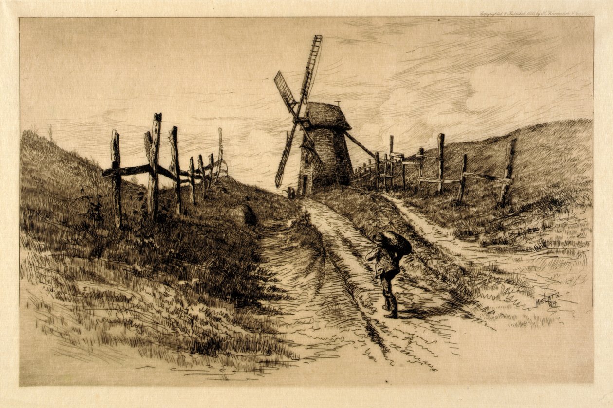 (Paysage avec moulin à vent) - C. F. William Mielatz