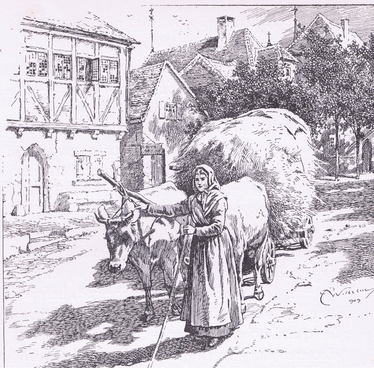 Des charrettes tirées par des bœufs roulaient dans les rues silencieuses, de L