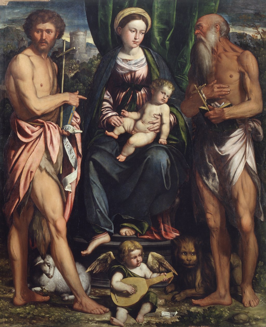 Madone et Enfant avec Saint Jean-Baptiste et Saint Jérôme - Callisto Piazza
